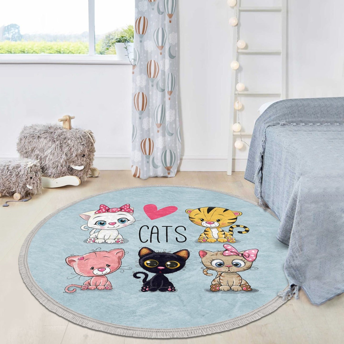 Cute Cats Printed Round Rug