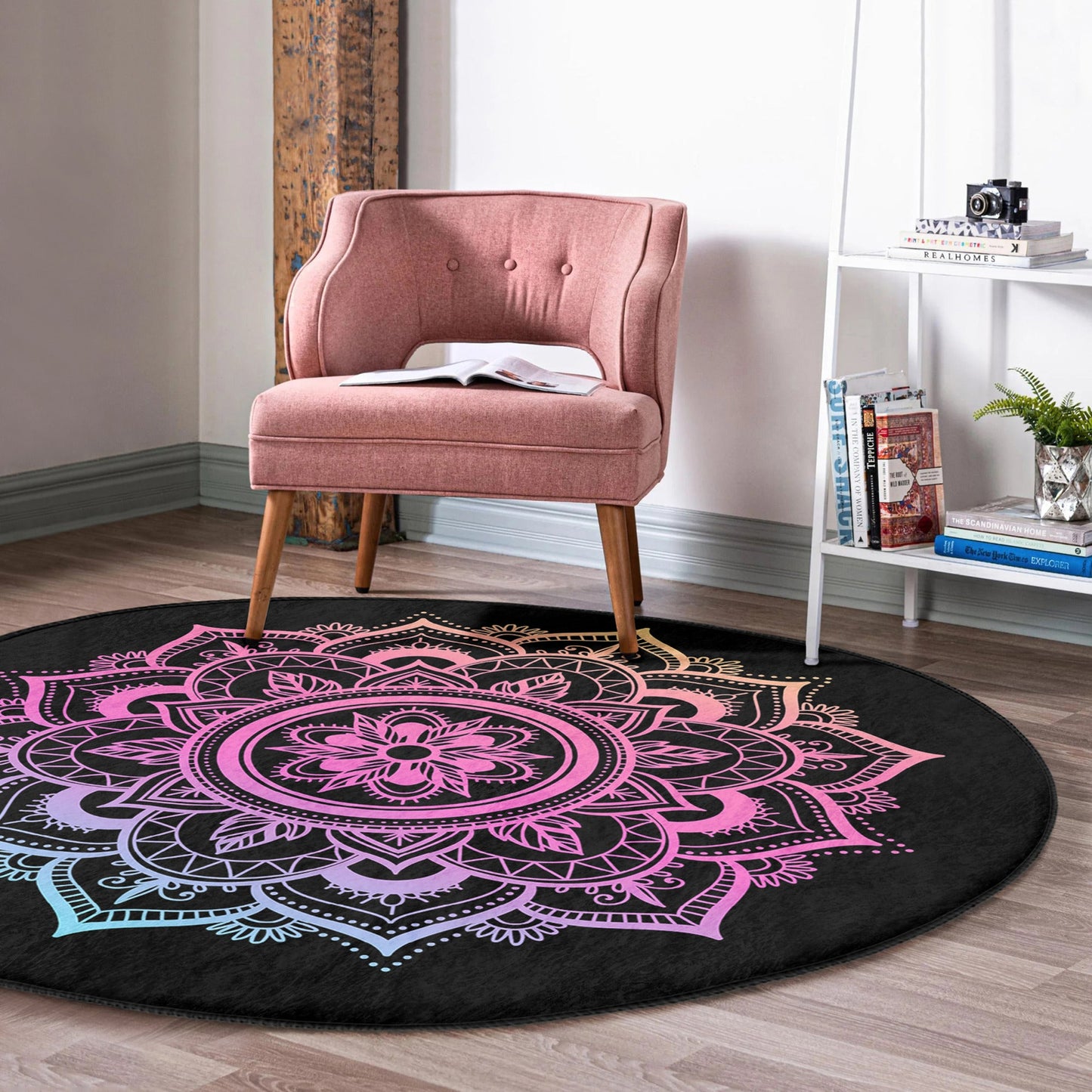 Radiant Mandala Round Rug