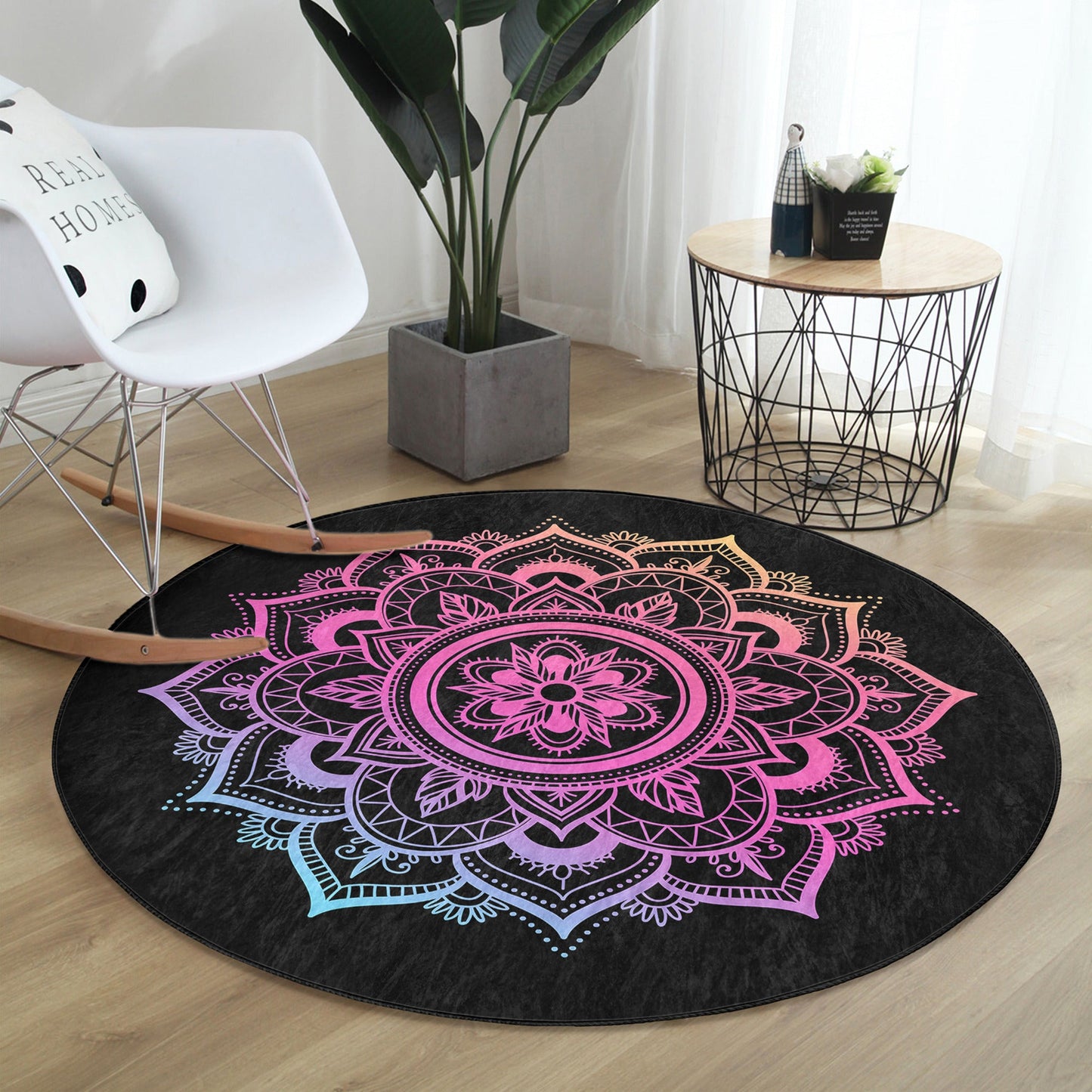 Radiant Mandala Round Rug