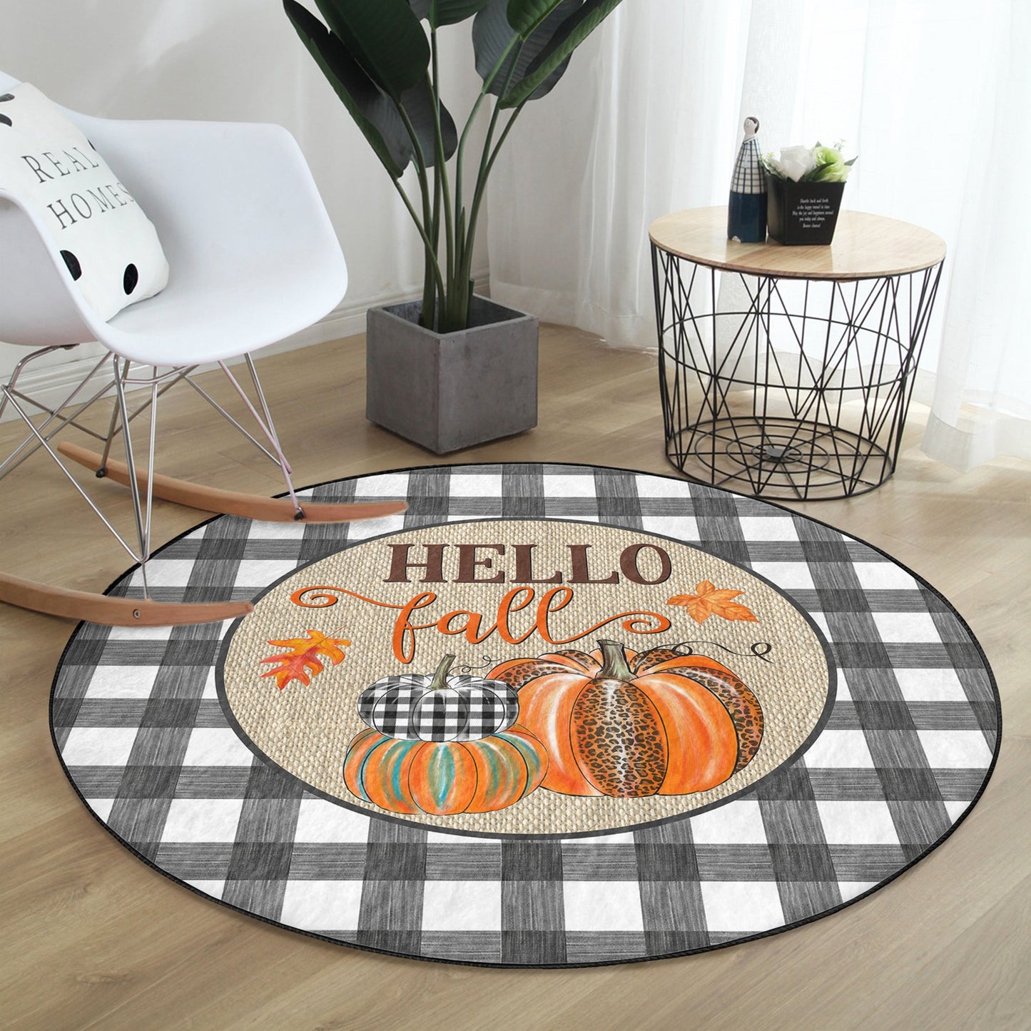 Hello Fall Round Rug