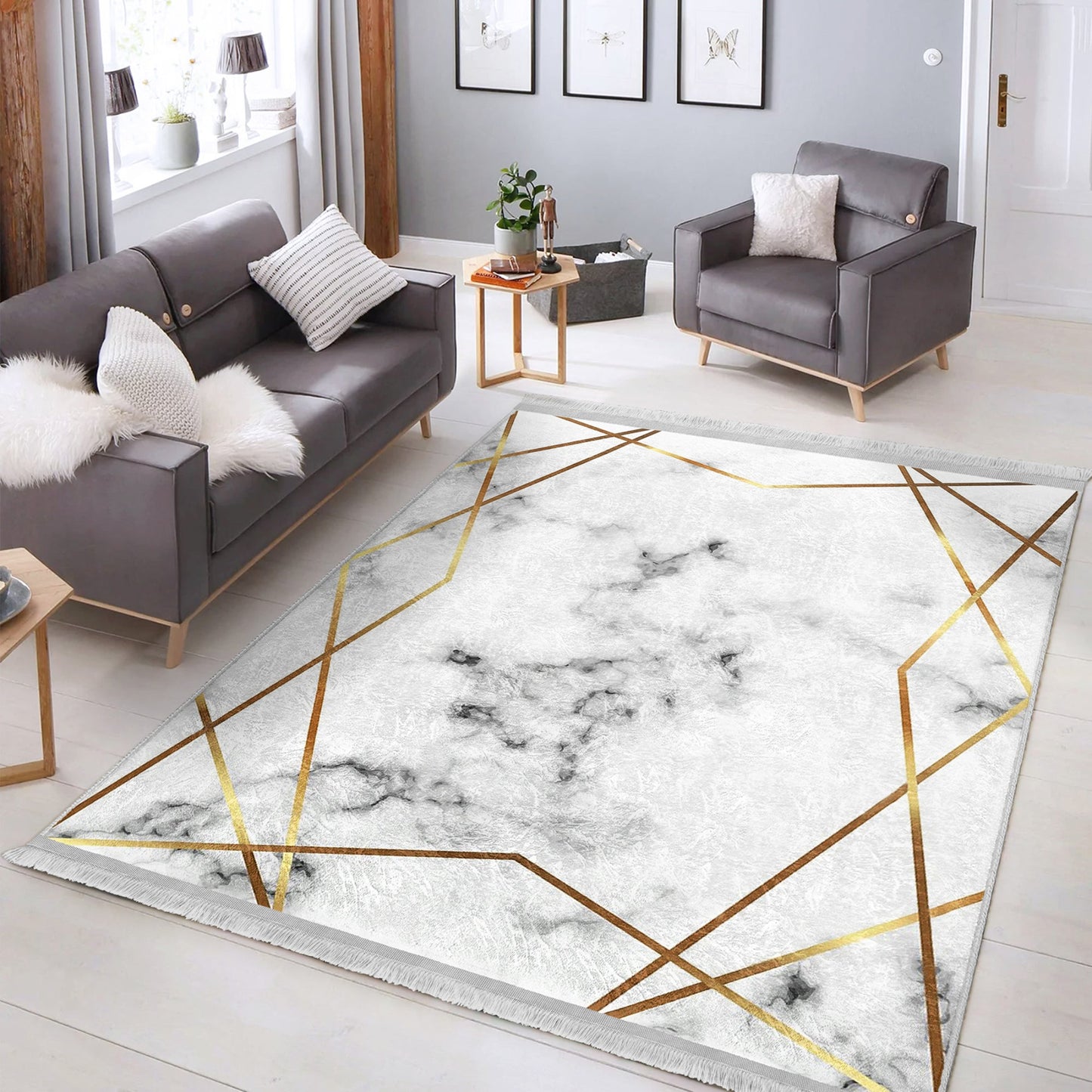 Marble Geometric Rug