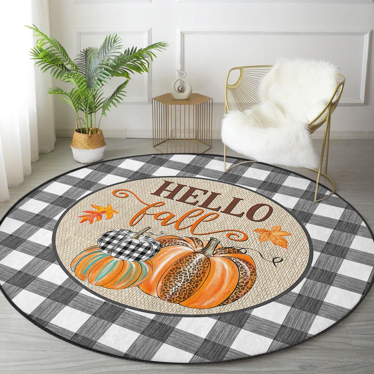 Hello Fall Round Rug