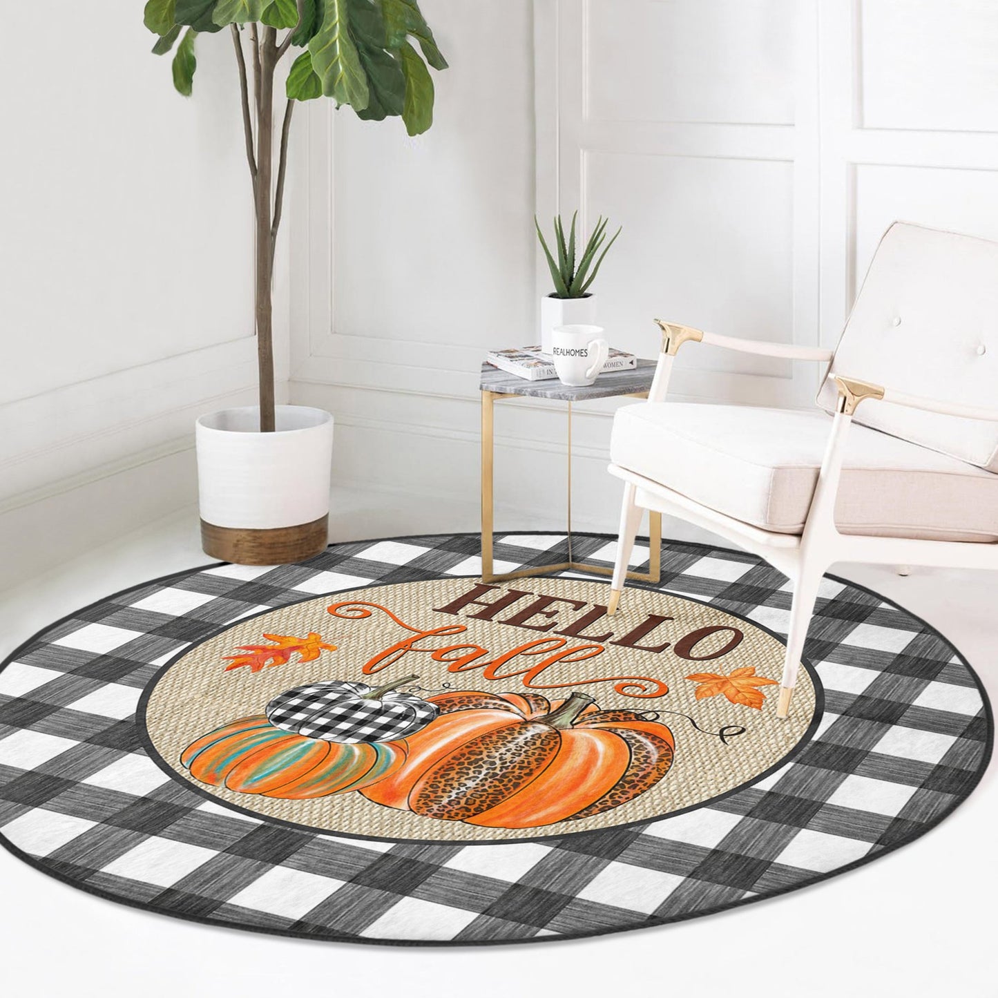 Hello Fall Round Rug