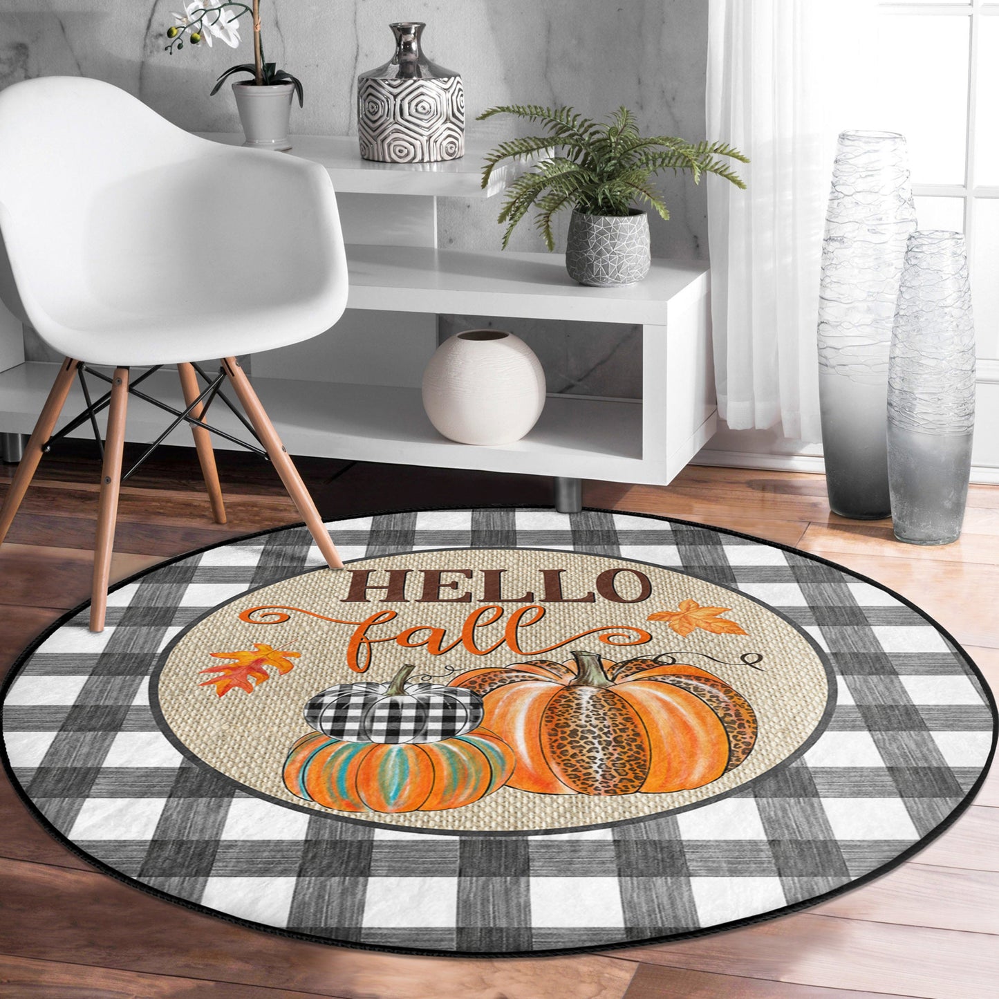 Hello Fall Round Rug